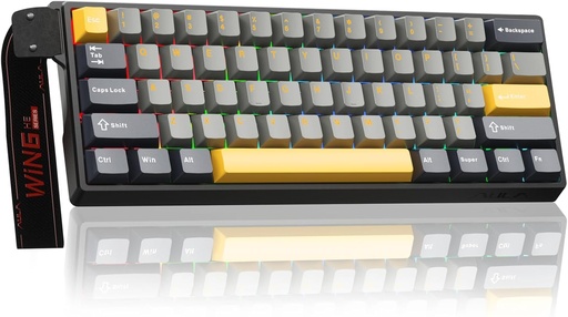 AULA WIN60HE MAX Mechanical Gaming Keyboard Wired - Wing magnetic switch ( Light Gray+Dark Gray+Yellow)
