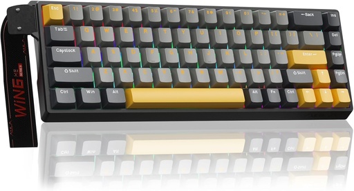 AULA WIN68HE MAX Mechanical Gaming Keyboard Wired - Wing magnetic switch ( Gray+Yellow+Black )
