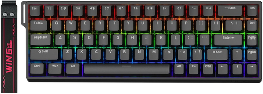 AULA WIN68HE MAX Mechanical Gaming Keyboard Wired - Gray Wood magnetic switch ( Black )