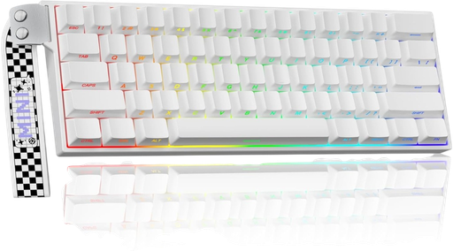 AULA MINI60HE PRO Wireless Mechanical Gaming Keyboard - Mistcloud Magnetic ( White Side-engraved keycaps )