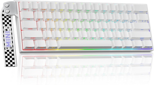 AULA MINI60HE PRO Wireless Mechanical Gaming Keyboard - Mistcloud Magnetic ( White Side-engraved keycaps )