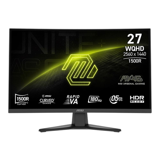 MSI 27" 2K Curved 180Hz 0.5ms GTG QHD (2560 x 1440) Gaming Monitor MAG 275CQF E18