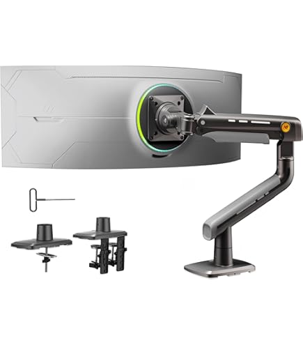 NB A5 Ergonomic Gaming Monitor-Arm for Flat/Ultrawide/Curved Monitors 27'' to 50 inch, Heavy Duty Mount Load up to 18 kg, VESA 75/100 mm Monitor-Mount