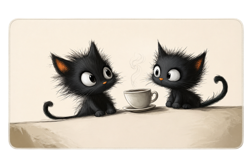 Gaming Mouse PAD 2XL 2 cat Black  90x40cm (Rough Touch )