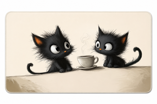 Gaming Mouse PAD 2XL 2 cat Black  90x40cm (Rough Touch )