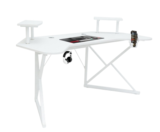 Curved Gaming Desk Large Size 160x60cm MH129 WHITE