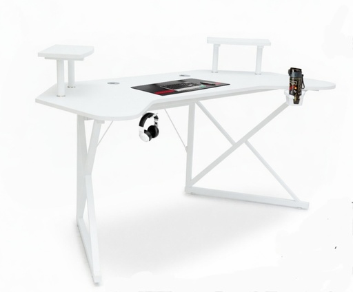 Curved Gaming Desk Large Size 160x70cm GT129 WHITE
