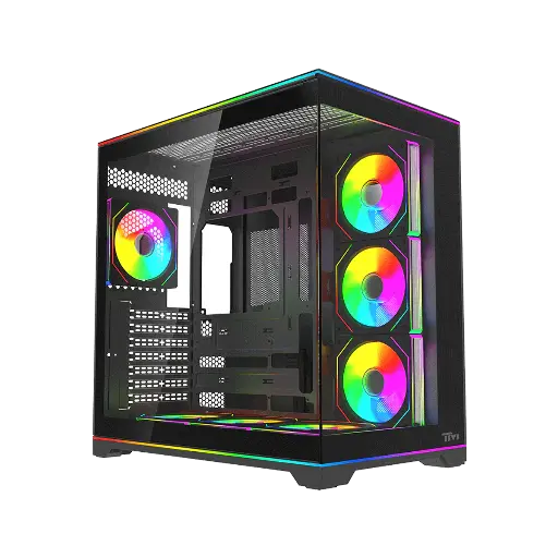 Twisted Minds RAMPAGE Gaming Case Mid Tower - 7 FANS ARGB- Black - TM-RAMPAGE-B