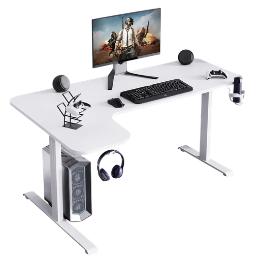USED Gaming Desk GXG WHITE L Shaped Left L-(160) L-W, 160X60X100cm(without RGB)