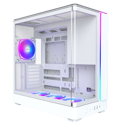 Montech KING 45 PRO ARGB Mid Tower TG ATX Case Pre-installed 4 Fans A RGB - WHITE
