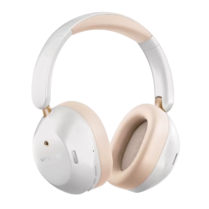 MYX Pro EchoMax MP-V11W – 30dB Active Noise Canceling Wireless Headphones with 37H Battery & Built-in Mic-White
