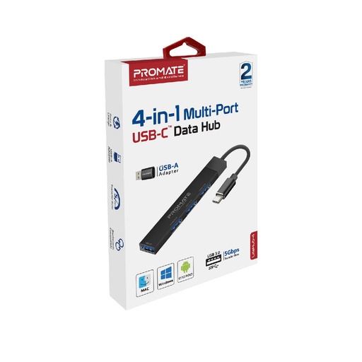 [GS1233] Promate USB-c Hub, 4-in-1 Type-c LiteHub-4