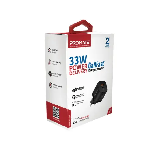 [GS1208] Promate 33W GaNFast™ Wall Charger Adapter - PowerPort-33