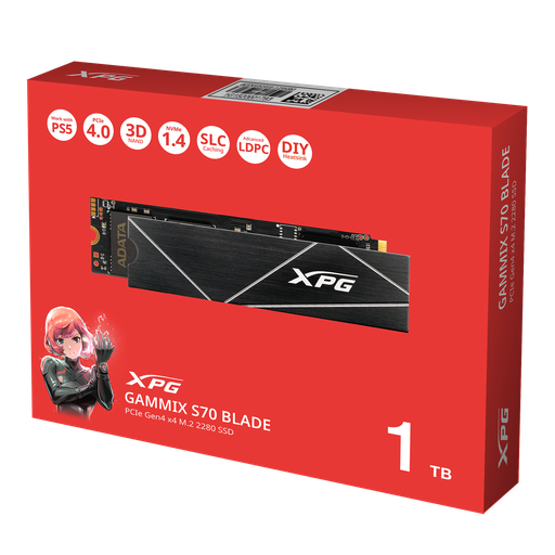 [GS2170] XPG GAMMIX S70 BLADE 1TB PCIe Gen4x4 M.2 SSD 7400MB/s read