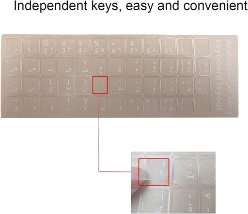 [GS0154] Arabic Learning Layout Keyboard Sticker black (White keyboard)