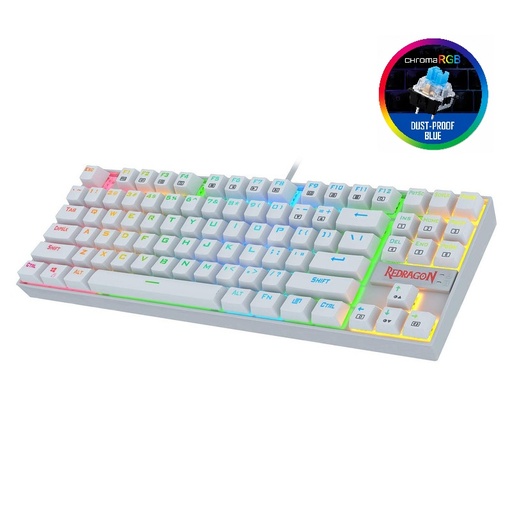 [GS0720] KEYBOARD REDRAGON K552 RGB WHITE (BLUE SWITCH)