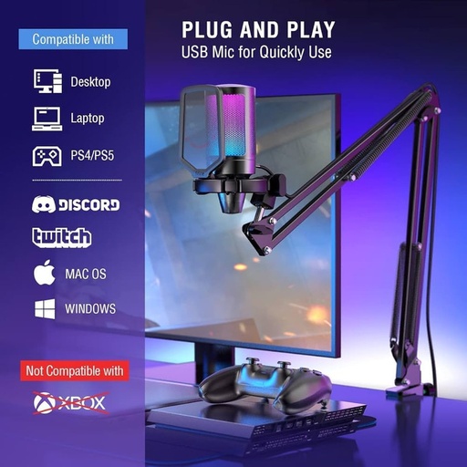 [GS0868] MICROPHONE FIFINE A6T USB SHOCK MOUNT POP FILTER