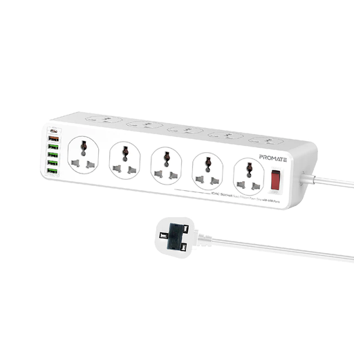 [GS1225] Promate Power Strip, 10 Ac Outlets, 6 Usb, 5m PowerMatrix-5m.uk